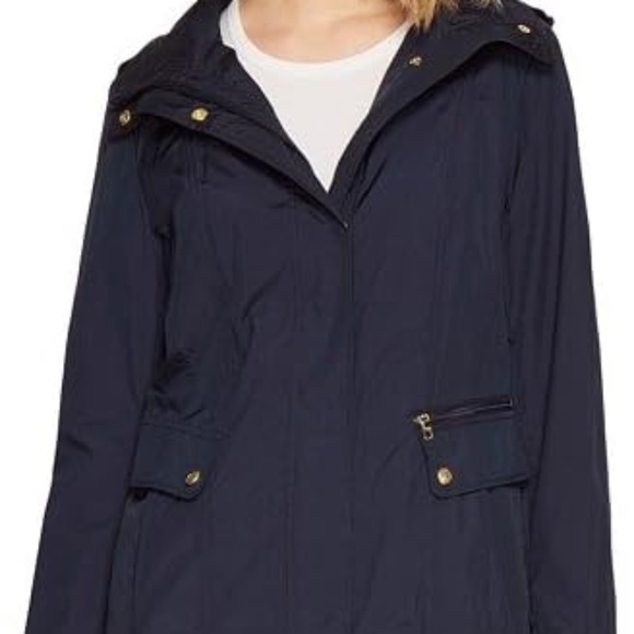 Cole Haan Women’s Rain Jacket in Indigo Sz L EUC - Picture 4 of 10